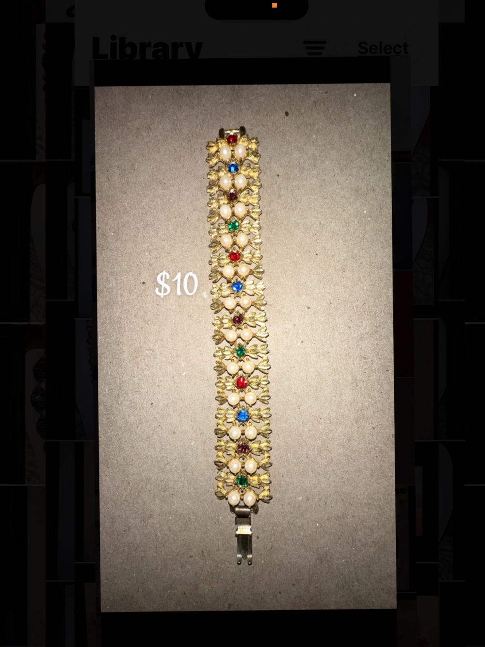 Gold-Tone Multi-Stone Floral Bracelet - Women Jewelry